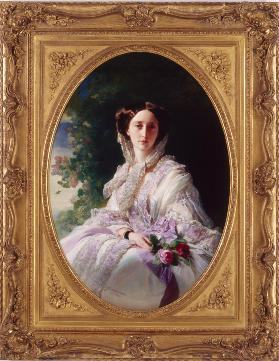 俄罗斯大公公奥尔加·尼古拉耶夫娜的肖像1822-1892年，符腾堡女王，1856年 作者 弗朗茨泽维尔温特哈尔特