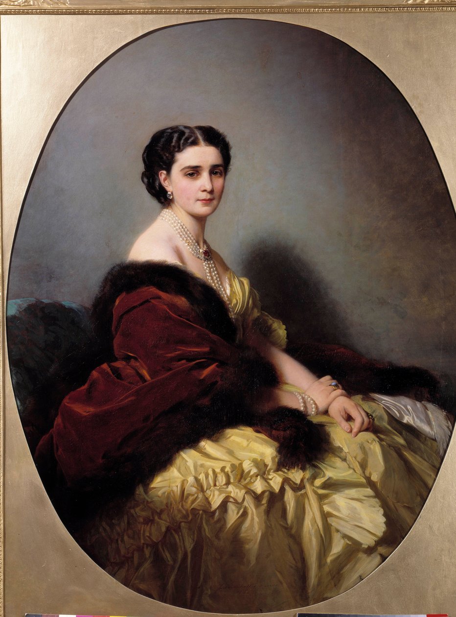 纳里奇金夫人的肖像（或纳里奇金或纳里奇金娜）绘画和封面 Winterhalter (1806-1873) 作者 弗朗茨泽维尔温特哈尔特