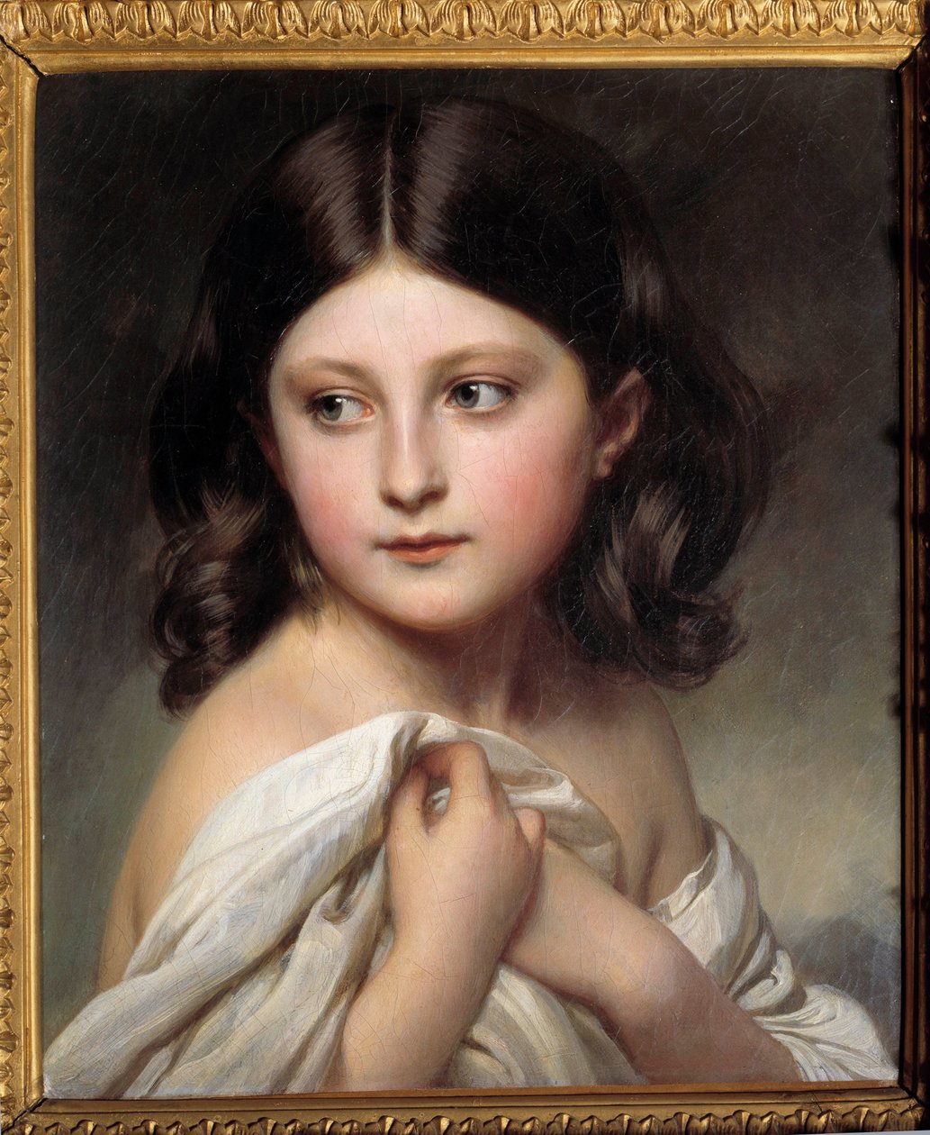 一个叫夏洛特公主的女孩的画像。 Xaver Winterhalter (1806-1873) 的绘画 1850 年私人收藏 - 一位名叫夏洛特公主的年轻女孩的肖像。 Xaver Winterhalter (1806-1873) 的绘画 作者 弗朗茨泽维尔温特哈尔特