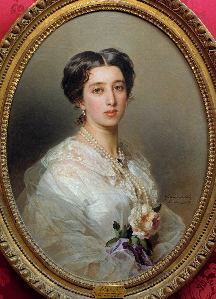 Gagarin Stourza公主 Xaver Winterhalter（1806-1873）1857年佛罗伦萨美术博物馆的绘画作品 作者 弗朗茨泽维尔温特哈尔特