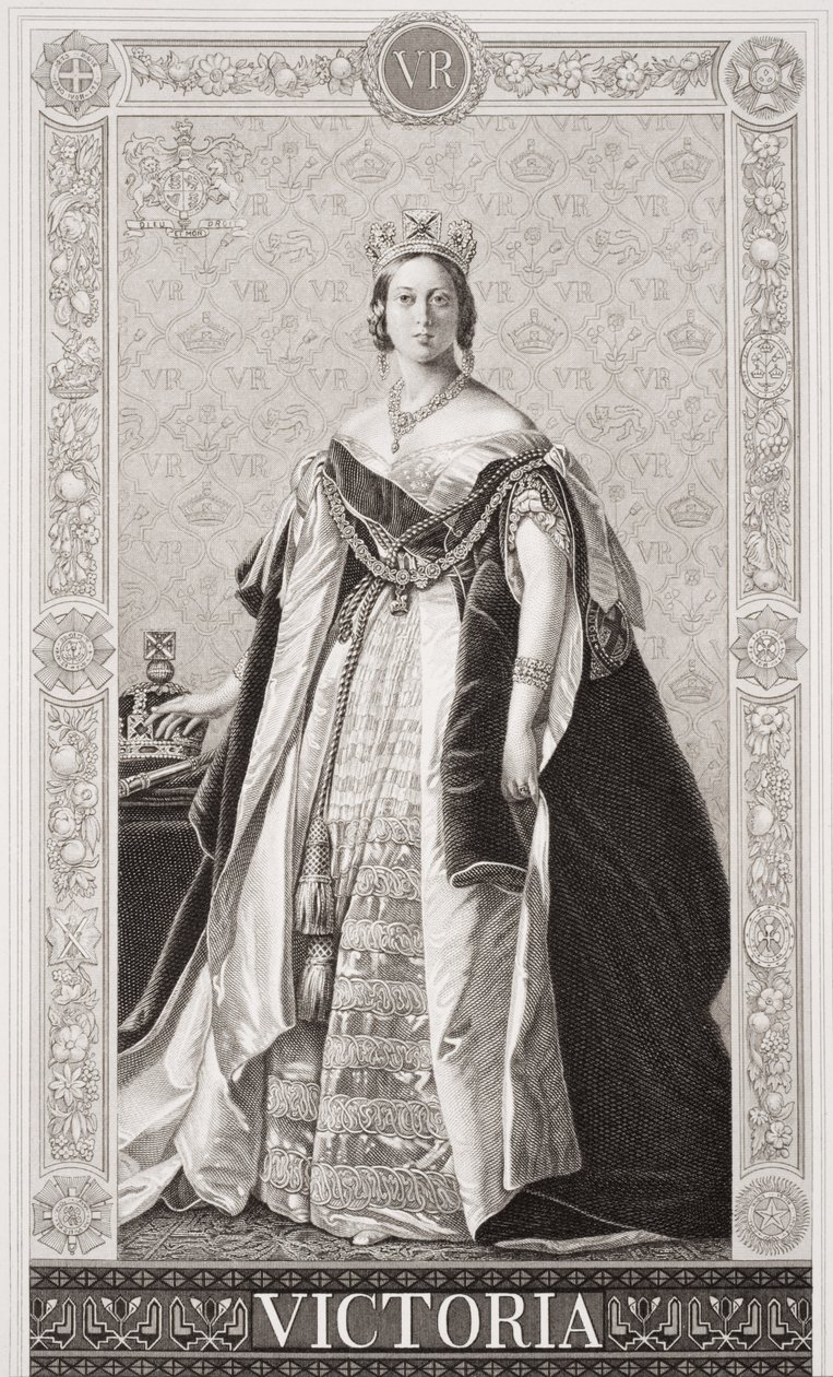 维多利亚女王（1819-1901）来自“英国和苏格兰历史插图”第二卷 作者 弗朗茨泽维尔温特哈尔特