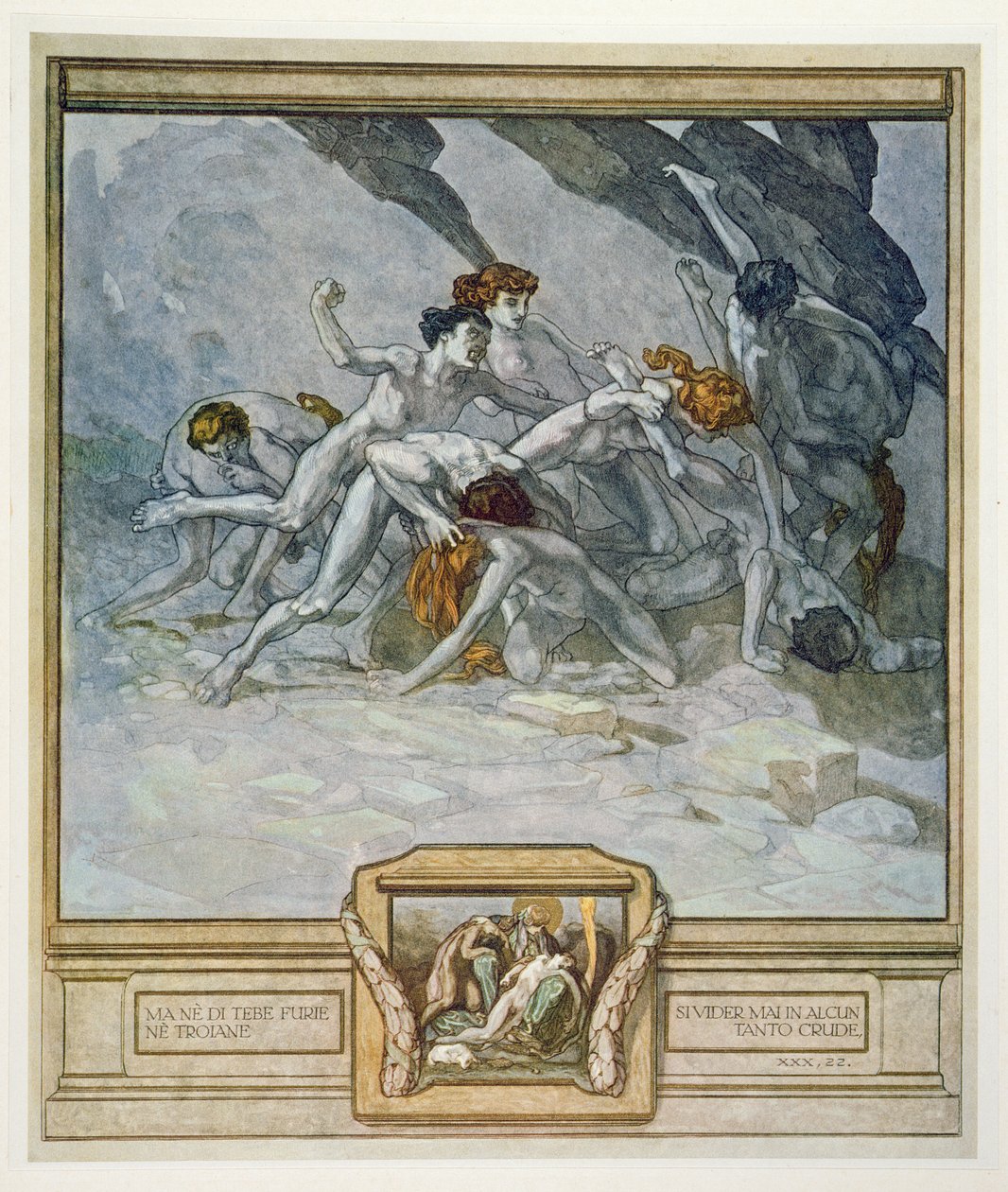 Dante&39;s&39;Divine Comedy&39;，Inferno，Canto XXX：1921年的插图 作者 弗朗兹·冯·贝罗斯