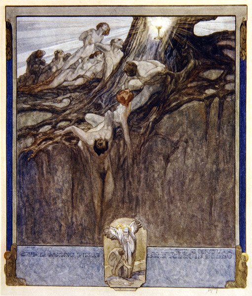 Dantes Divine Comedy，Paradise，Canto IV，1921年的插图（wc在纸上） 作者 弗朗兹·冯·贝罗斯