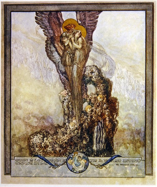 Dantes Divine Comedy，Paradise，Canto XXIII，1921年的插图（wc在纸上） 作者 弗朗兹·冯·贝罗斯