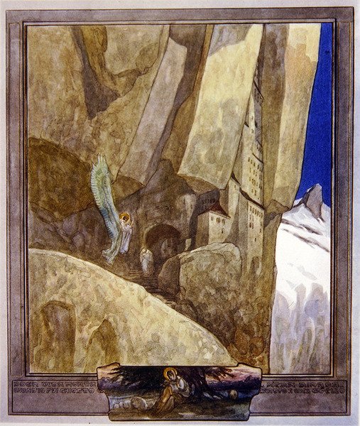 Dantes Divine Comedy，Paradise，Canto XXI，1921年的插图（wc在纸上） 作者 弗朗兹·冯·贝罗斯
