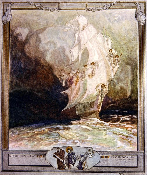 Dantes Divine Comedy，Paradise，Canto XXVII，1921年的插图（wc在纸上） 作者 弗朗兹·冯·贝罗斯