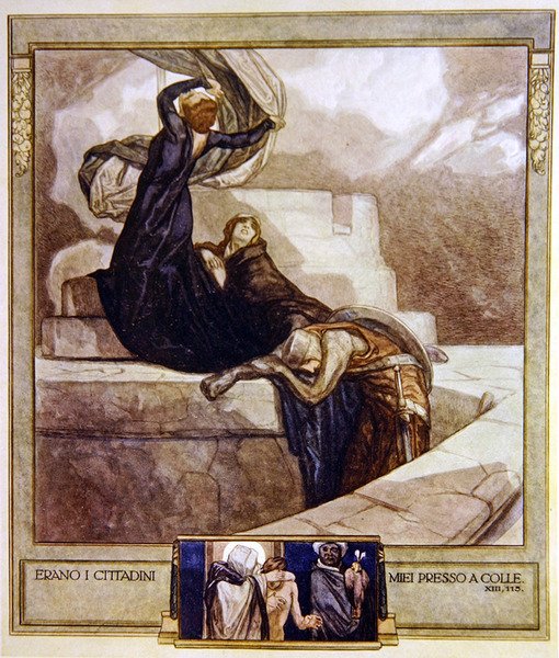 Dantes Divine Comedy，Purgatory，Canto XIII的插图：115，1921年（纸上写着） 作者 弗朗兹·冯·贝罗斯