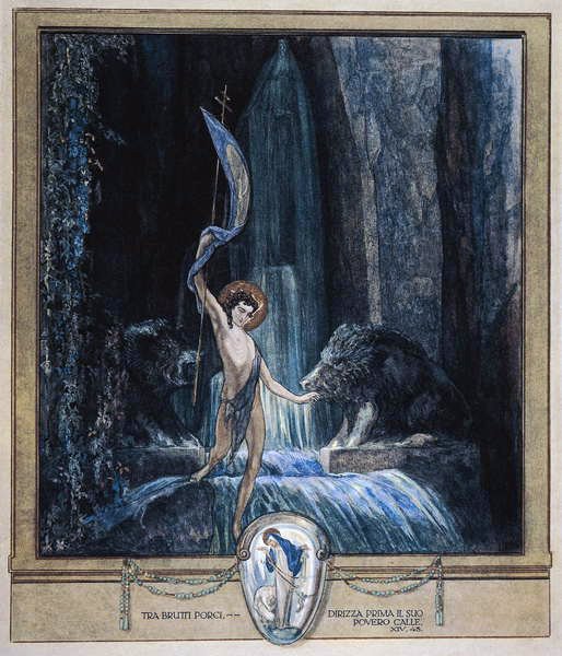Dantes Divine Comedy，Purgatory，Canto XIV的插图：1921年，45（纸上写着） 作者 弗朗兹·冯·贝罗斯