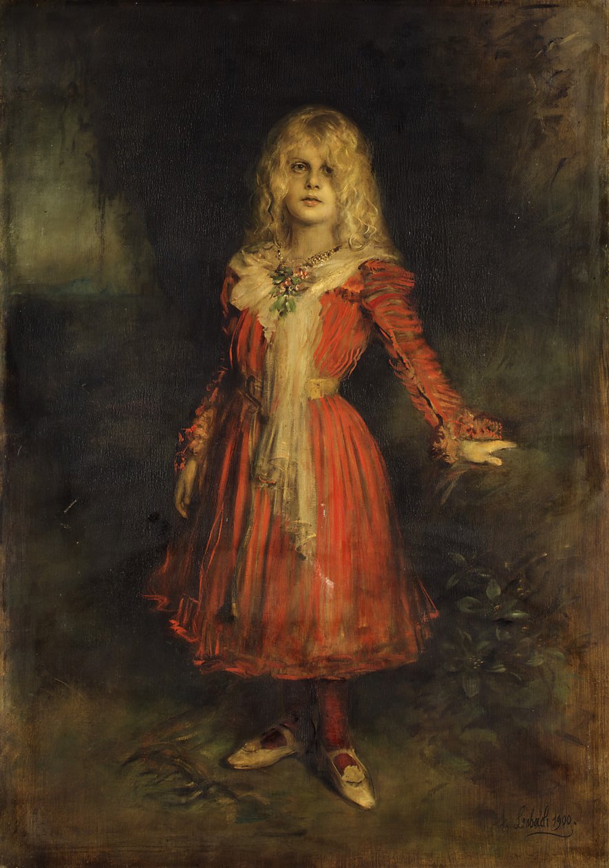 玛丽安·伦巴赫（Marion Lenbach）1892-1947，艺术家女儿，1900年。 作者 弗朗兹·冯·伦巴赫