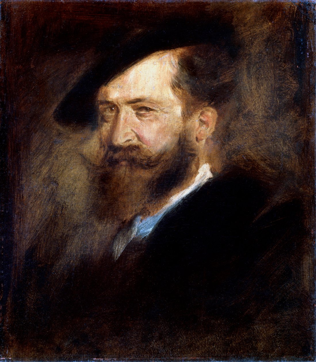 威廉·布希（Wilhelm Busch）的肖像，1832-1908年，1877-1880年。 作者 弗朗兹·冯·伦巴赫