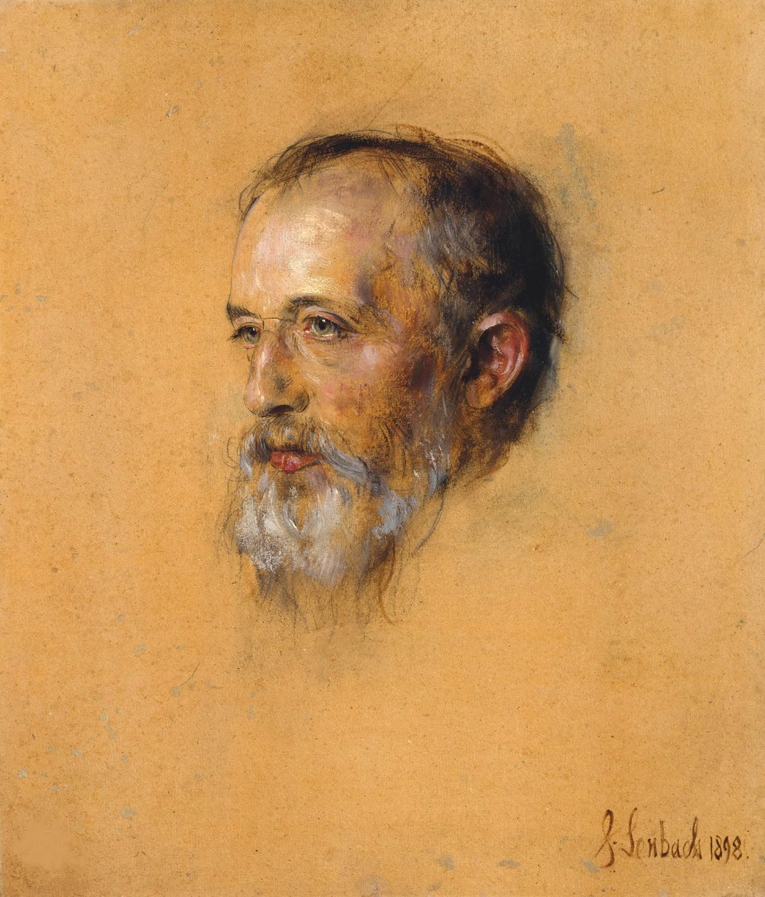 指挥兼作曲家赫尔曼·列维（Hermann Levi）1839-1900，1898年的肖像。 作者 弗朗兹·冯·伦巴赫