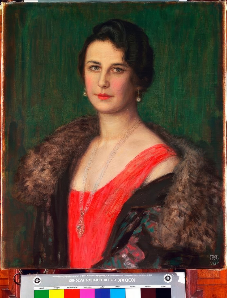 F.诉卡顿（Stuck）-弗劳·帕特扎克（Frau Patzak）-绘画，1927年 作者 弗朗兹·冯·斯塔克