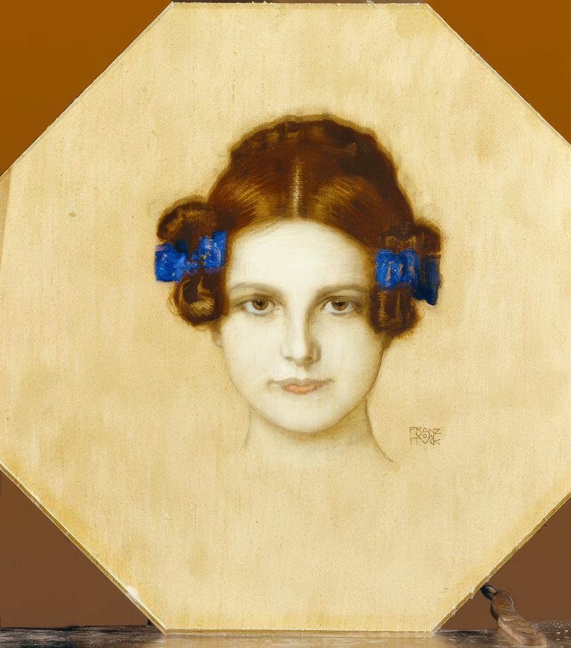 弗朗兹·冯·斯塔克（Franz von Stuck），玛丽与蓝色蝴蝶结 作者 弗朗兹·冯·斯塔克