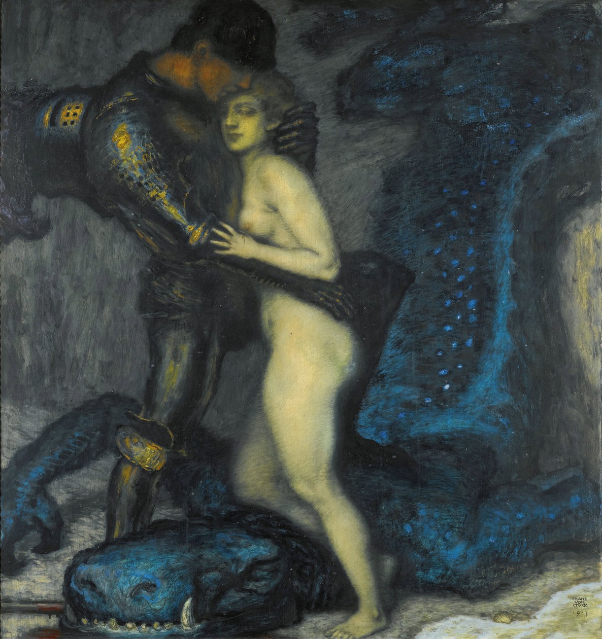 《屠龙者》（The Dragonslayer）弗朗茨·里特·冯·斯塔克（Franz Ritter von Stuck，1863-1928）1913年私人收藏 作者 弗朗兹·冯·斯塔克