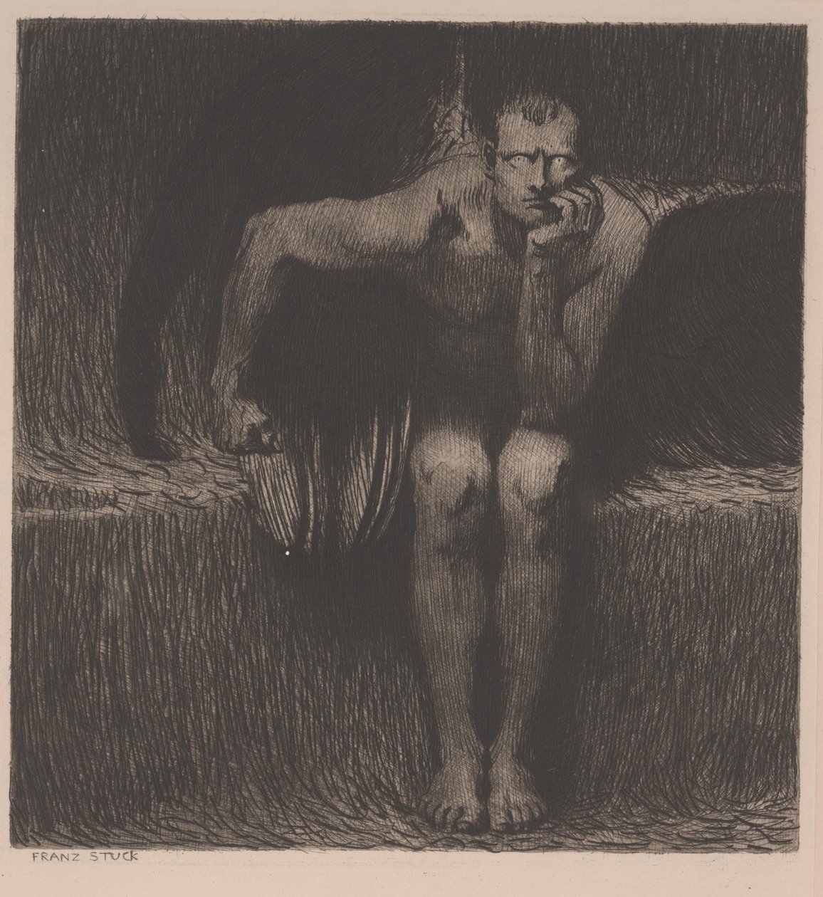 路西法（Lucifer），约1890年（蚀刻） 作者 弗朗兹·冯·斯塔克