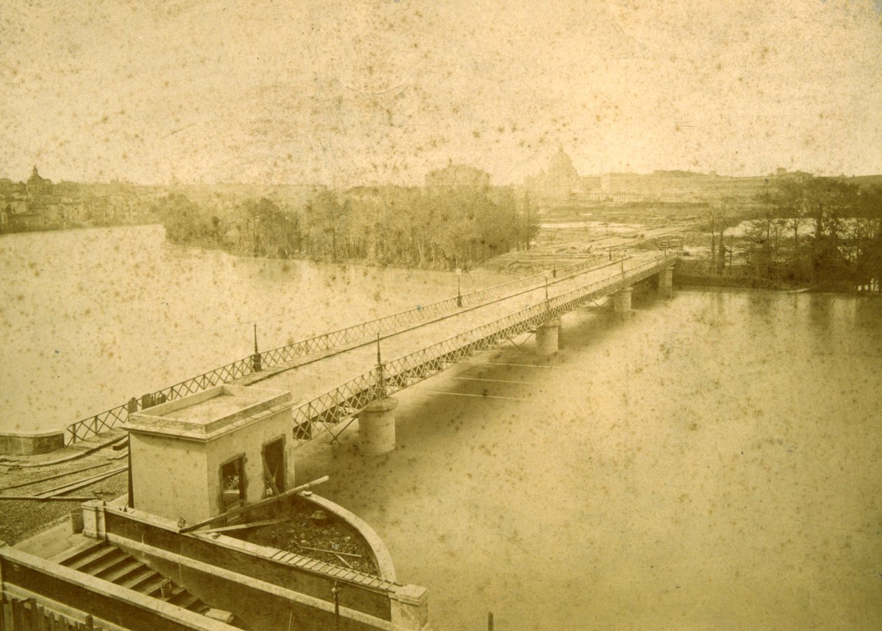 1878年洪水期间的波尔图di Ripetta，1878年 作者 Fratelli D'Alessandri