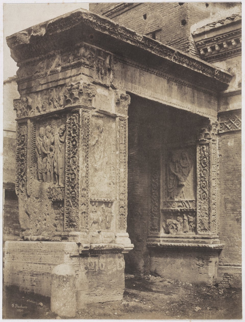 戈德史密斯拱门，罗马，1850年。 作者 弗雷德里克·弗拉赫龙