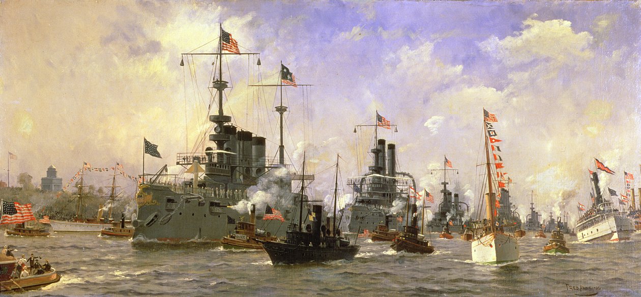 海军巡游，纪念指挥官乔治杜威（1837-1917）1898年 作者 弗雷德·潘辛