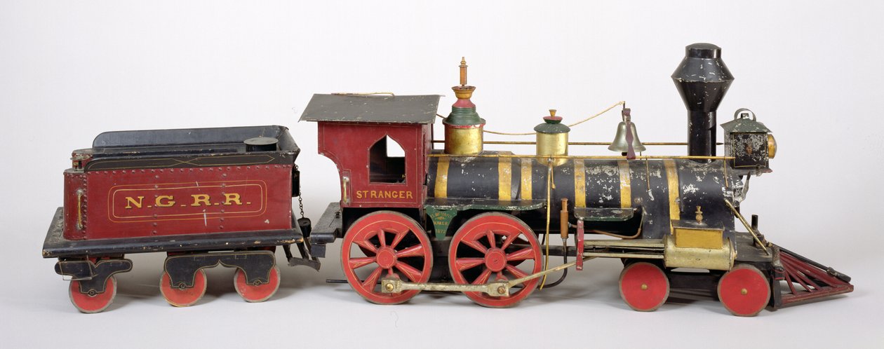 铁路发动机和招标模型，1877年（木材和金属） 作者 弗雷德·蝴蝶