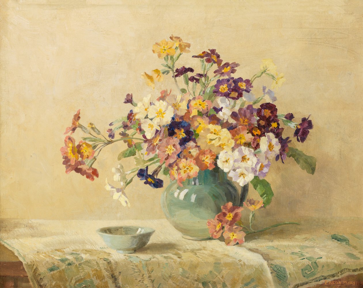 春花（布面油画，铺在木板上） 作者 弗雷德马斯顿