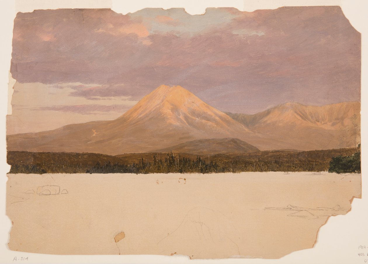 绘画，山Katahdin来自Katahdin湖，1878年 作者 弗雷德里克·埃德温·丘奇
