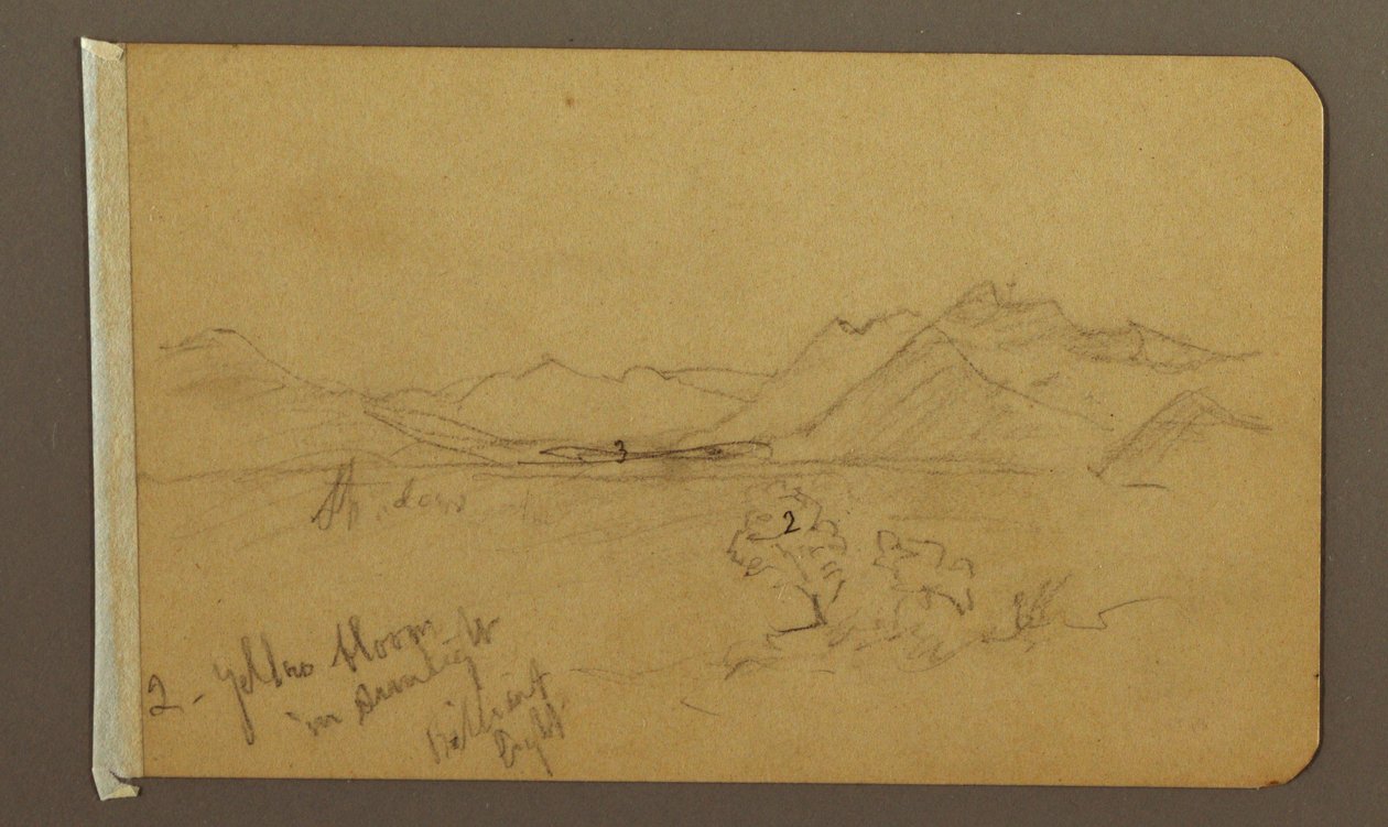 绘画，山谷，山脉，可能1893年 作者 弗雷德里克·埃德温·丘奇
