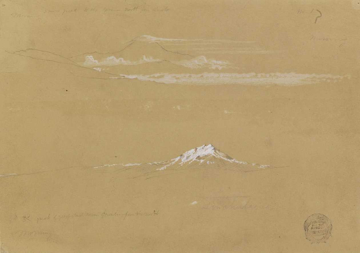 Sincholagua，早晨，从太阳神庙，基多 作者 弗雷德里克·埃德温·丘奇