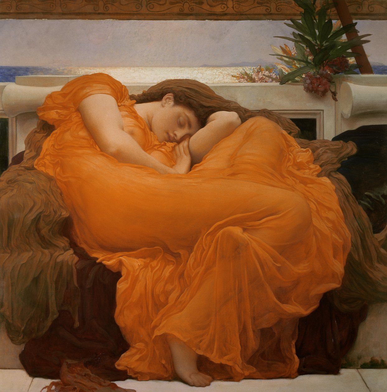 火焰状的六月，c.1895 作者 弗雷德里克·莱顿
