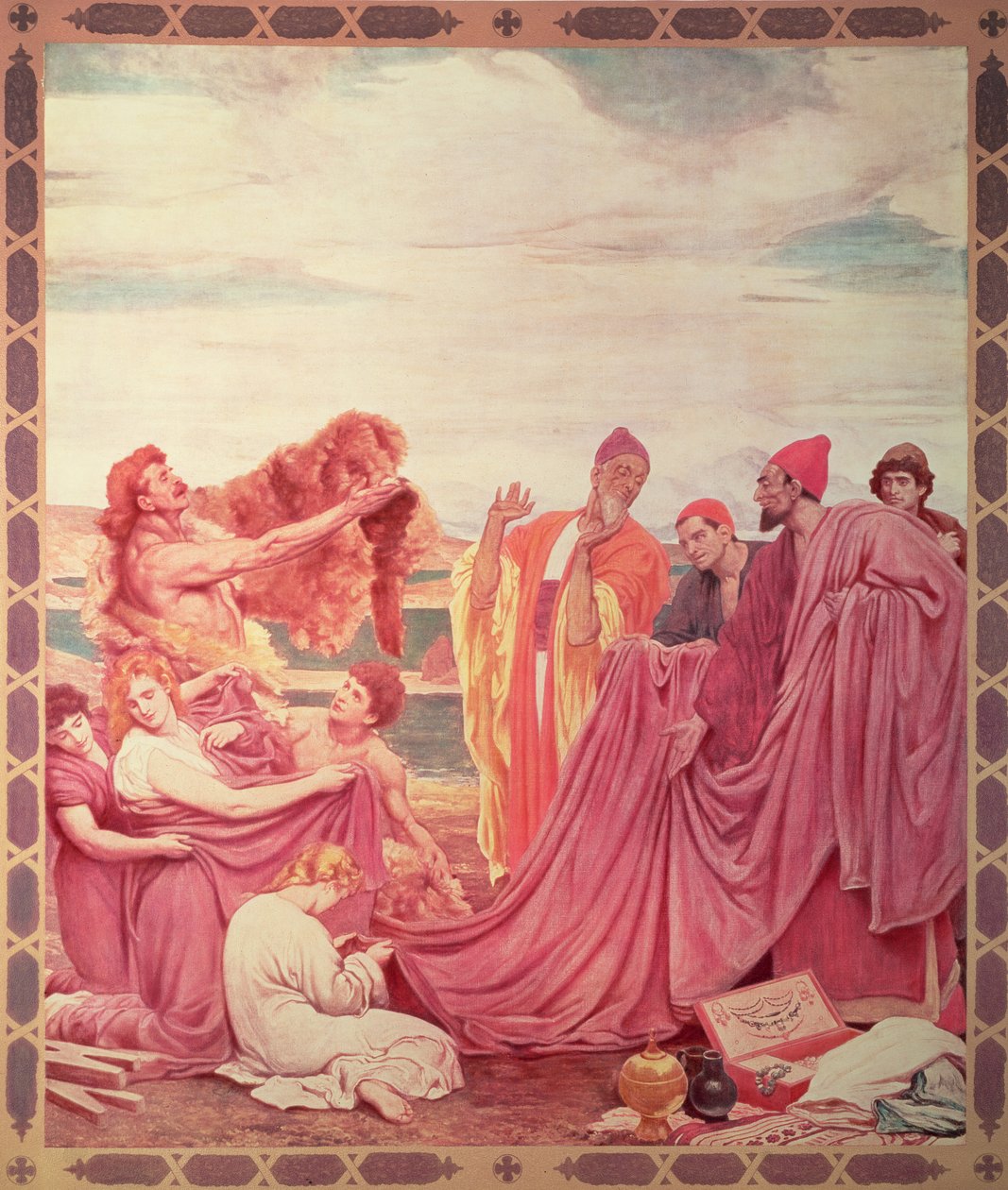 腓尼基人与早期英国人交易，在皇家交易所复制一幅画，于1895年出版（光学机械过程） 作者 弗雷德里克·莱顿