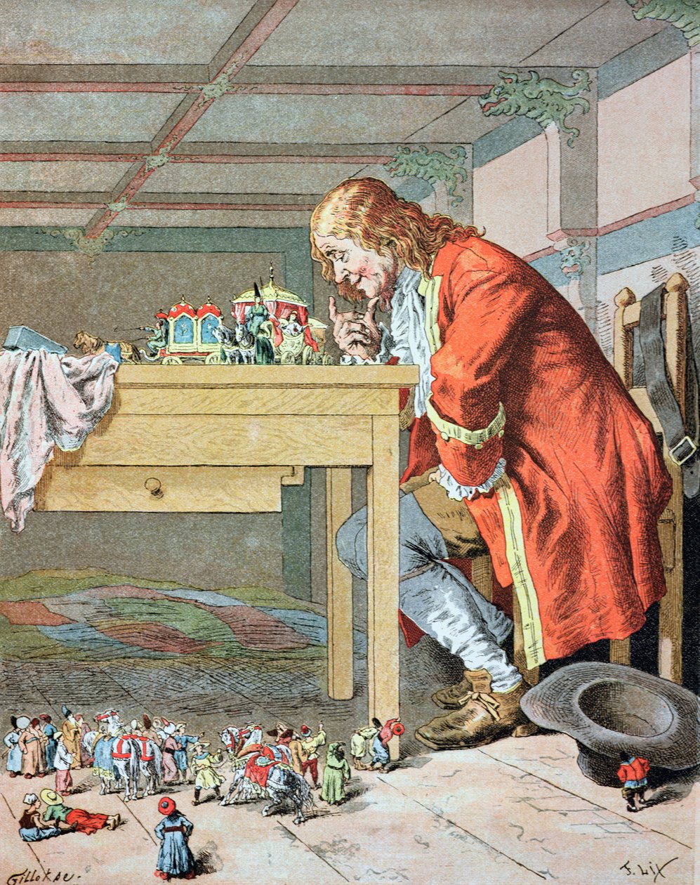 “我和女士们聊天......”，Jonathan Swift撰写的“Gulliver&39;s Travels”插图（1667-1745） 作者 弗雷德里克·西奥多·利克斯