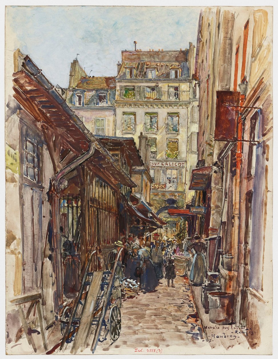 胭脂市场街（Marchédes Enfants-Rouges）内部 作者 弗雷德里克·阿纳托尔·霍布伦