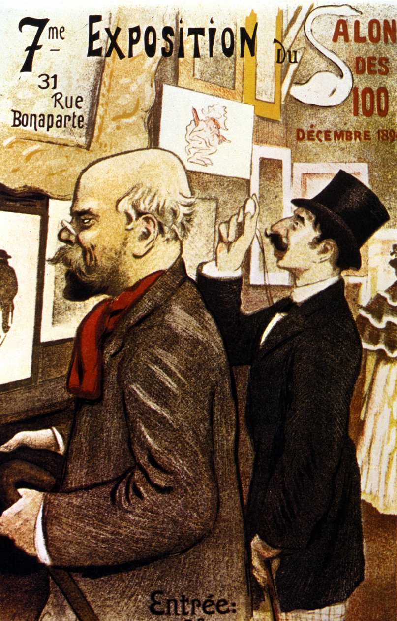 Affiche de la 7eme Exposition du Salon des 100. Décembre 1894. Paul Verlaine. 作者 弗雷德里克·奥古斯特·卡萨尔斯