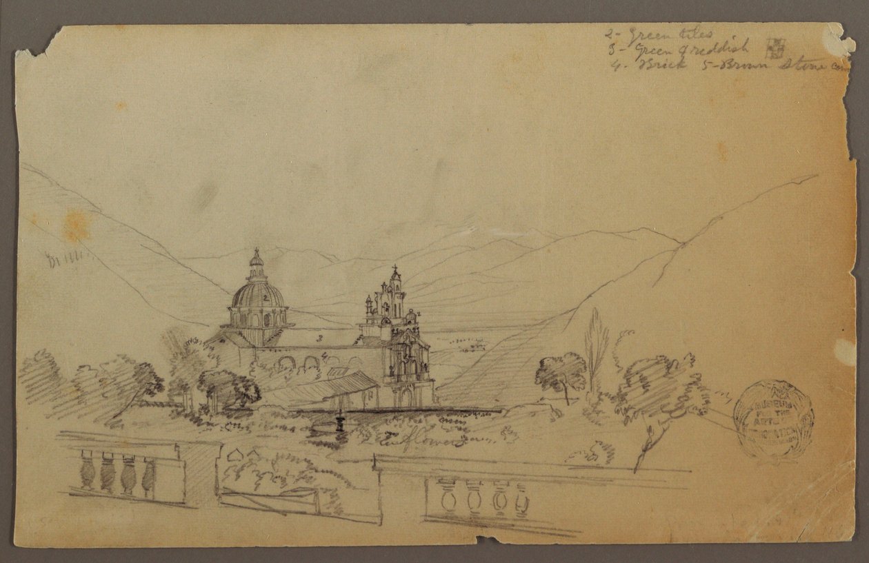 绘画，厄瓜多尔山区的一座教堂，1853 年 9 月 作者 弗雷德里克·埃德温·丘奇