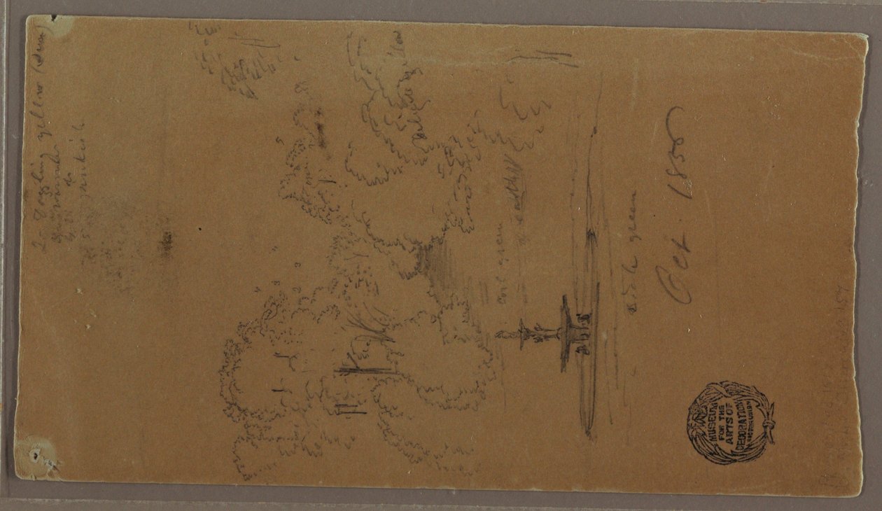 绘画，尼亚加拉瀑布公园中的喷泉，1856 年 10 月 作者 弗雷德里克·埃德温·丘奇