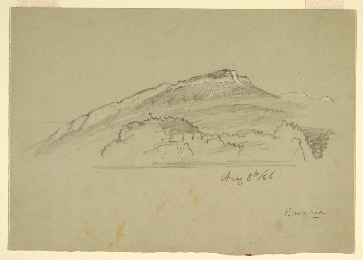 绘画，一棵树，巴伐利亚，1868 年 8 月 8 日 作者 弗雷德里克·埃德温·丘奇