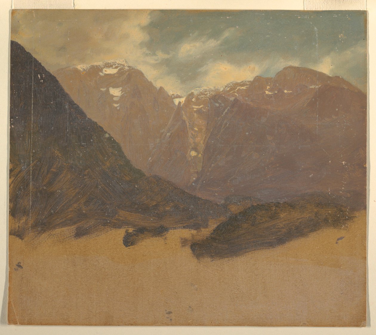 素描，阿尔卑斯山风景（巴伐利亚或瑞士），1868 年 作者 弗雷德里克·埃德温·丘奇