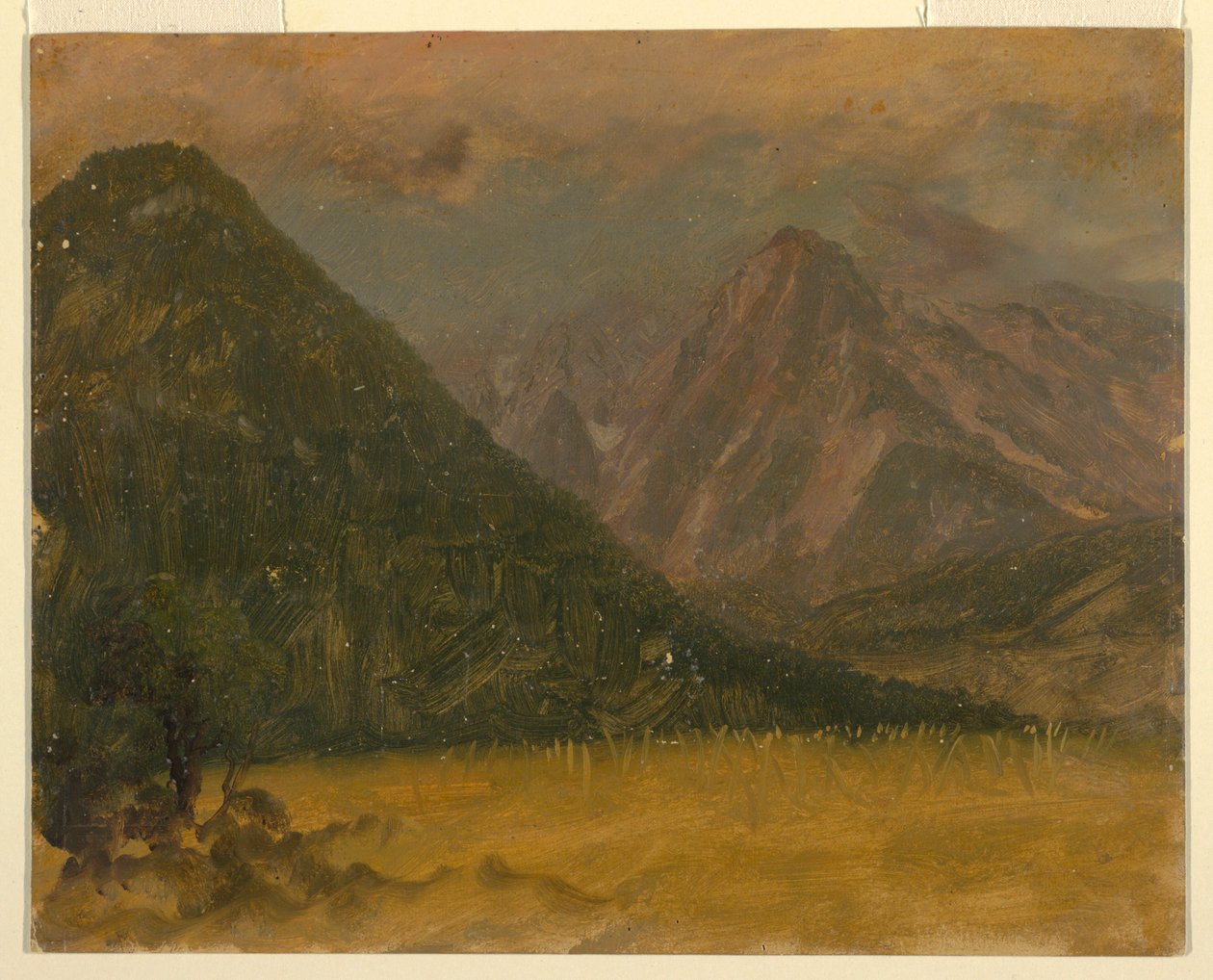 素描，阿尔卑斯山风景，巴伐利亚或瑞士，1868 年 作者 弗雷德里克·埃德温·丘奇