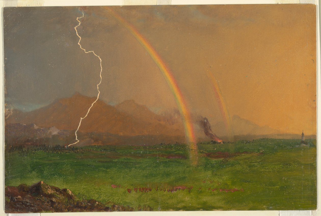 素描，《雷雨中的阿尔卑斯山》，1868 年 作者 弗雷德里克·埃德温·丘奇