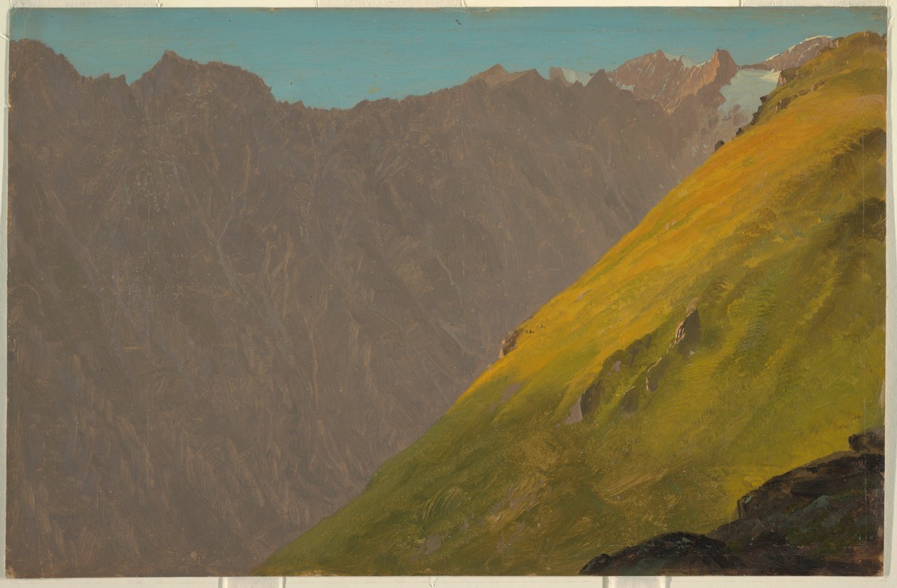 素描，阿尔卑斯山风景，巴伐利亚或瑞士，1868 年 作者 弗雷德里克·埃德温·丘奇