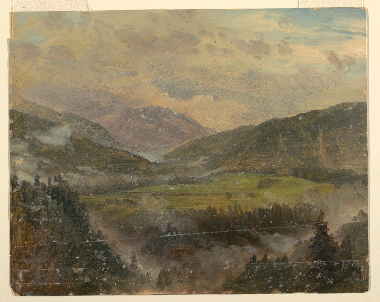 素描，阿普林风景（巴伐利亚或瑞士），1868 年 作者 弗雷德里克·埃德温·丘奇