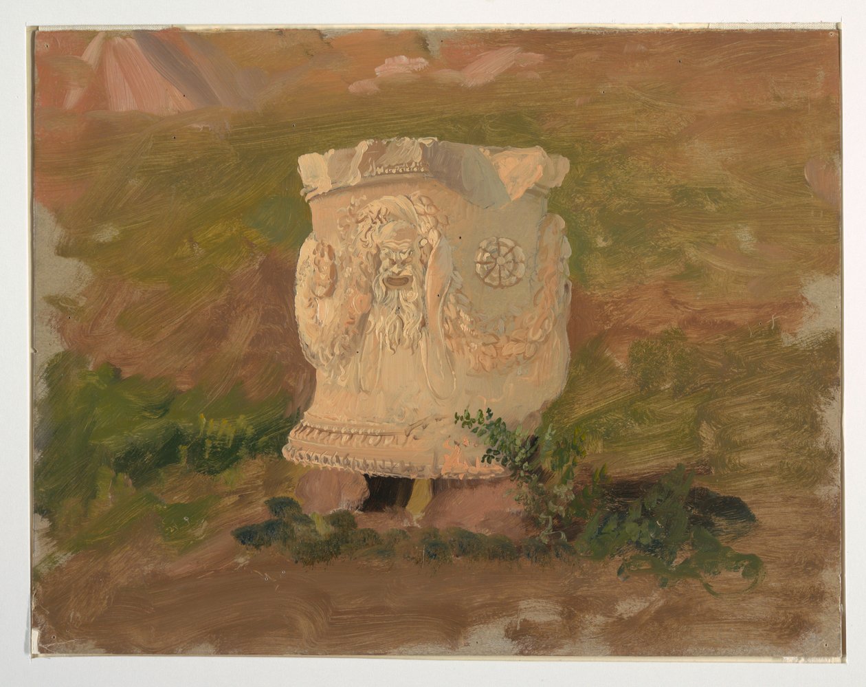 绘图，雅典，狄俄尼索斯剧场雕塑，1869 年 4 月 作者 弗雷德里克·埃德温·丘奇
