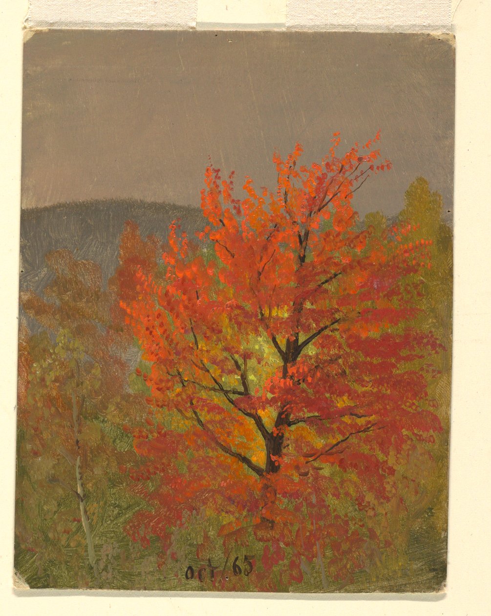 素描，秋景（佛蒙特州），1865-70 年 作者 弗雷德里克·埃德温·丘奇