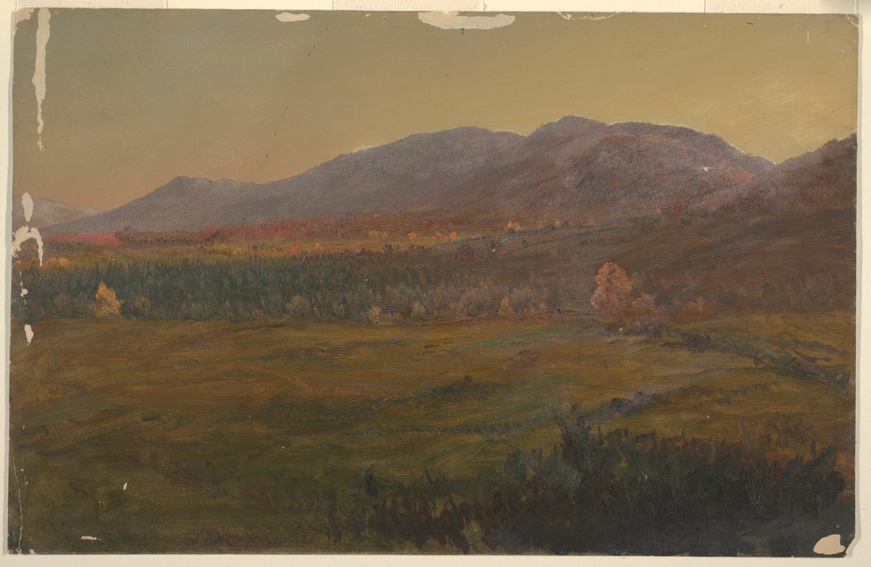 素描，秋景，纽约哈德逊，约 1860 年 作者 弗雷德里克·埃德温·丘奇