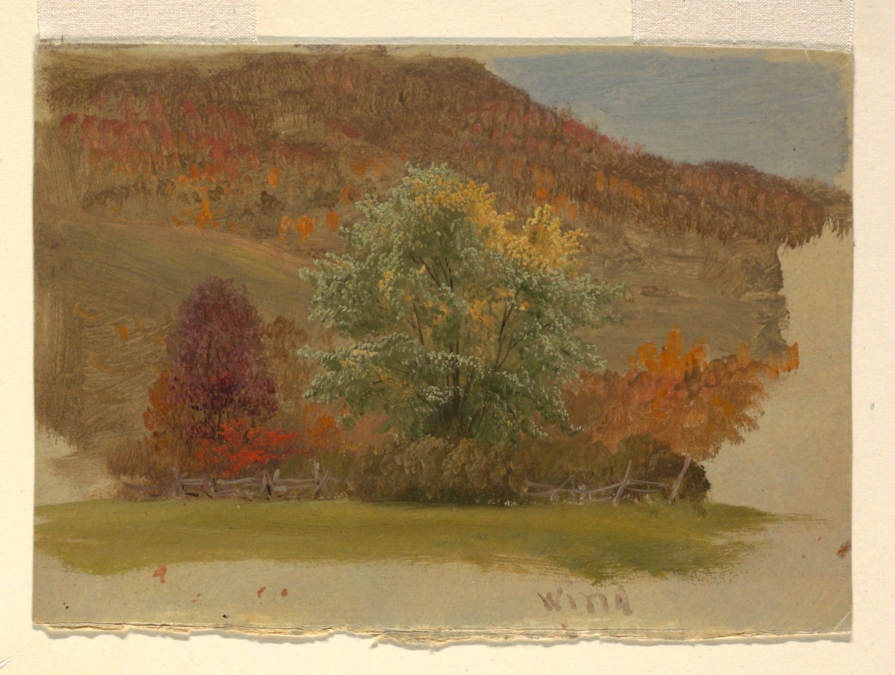 素描，秋景，约 1865 年 作者 弗雷德里克·埃德温·丘奇