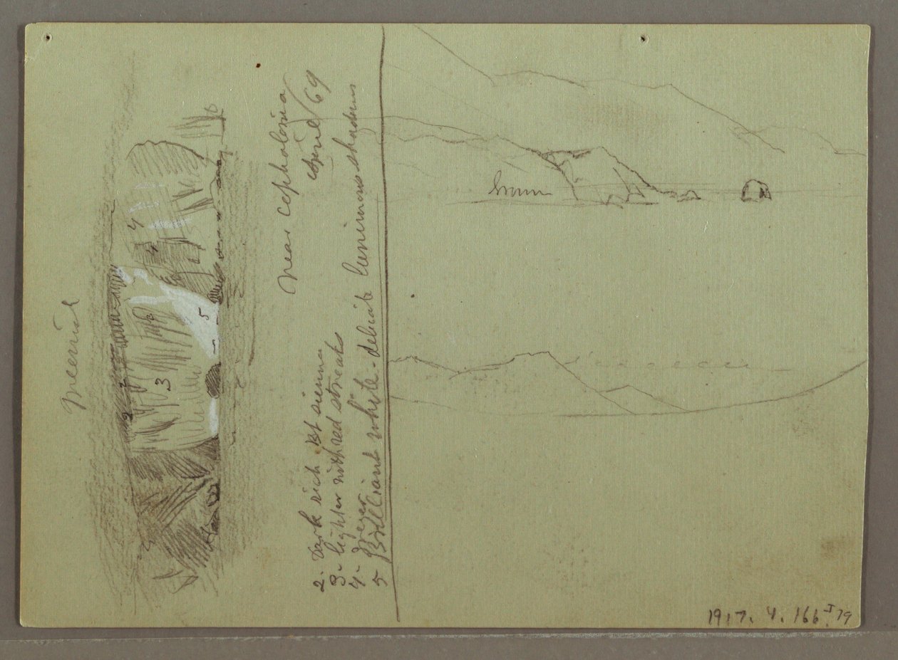 绘画，裸山，希腊科林斯卫城，1869 年 4 月 作者 弗雷德里克·埃德温·丘奇