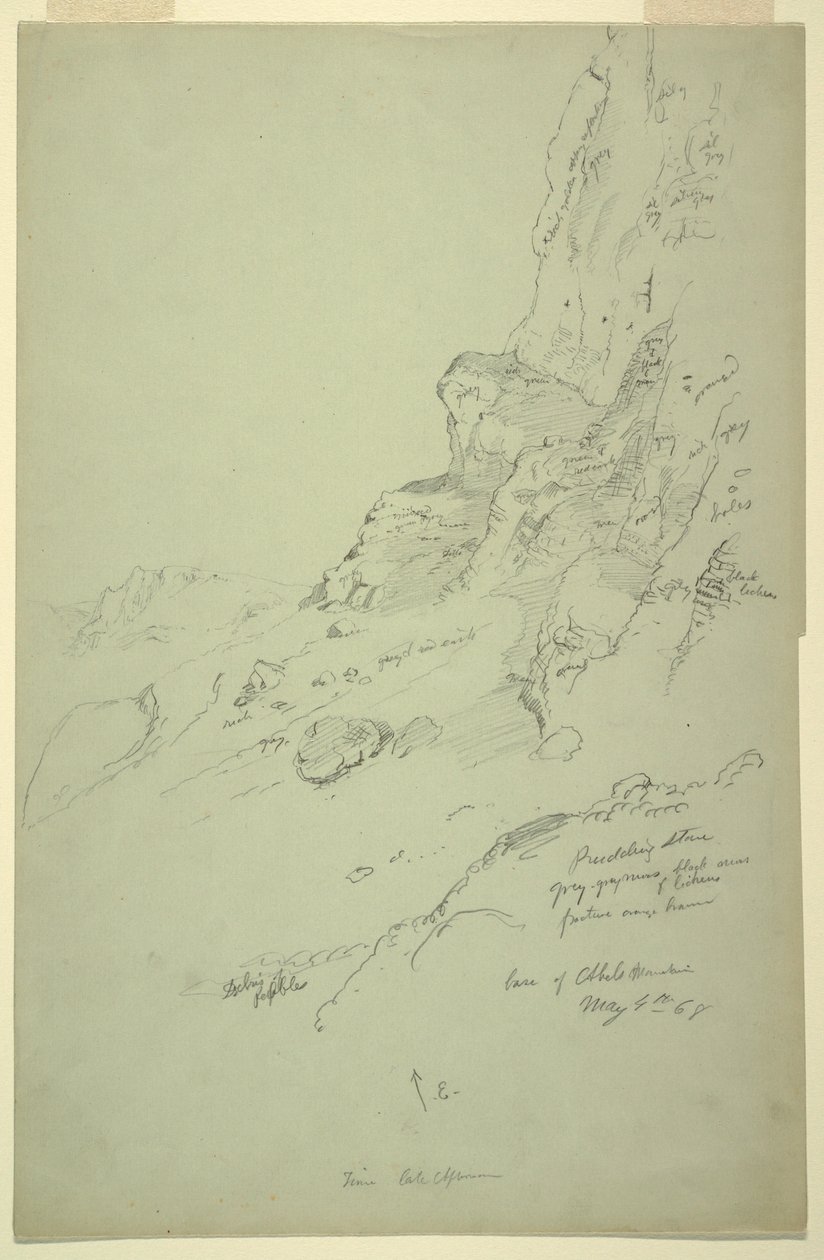 绘图，巴拉达苏克瓦迪以西山脚，1868 年 5 月 4 日 作者 弗雷德里克·埃德温·丘奇
