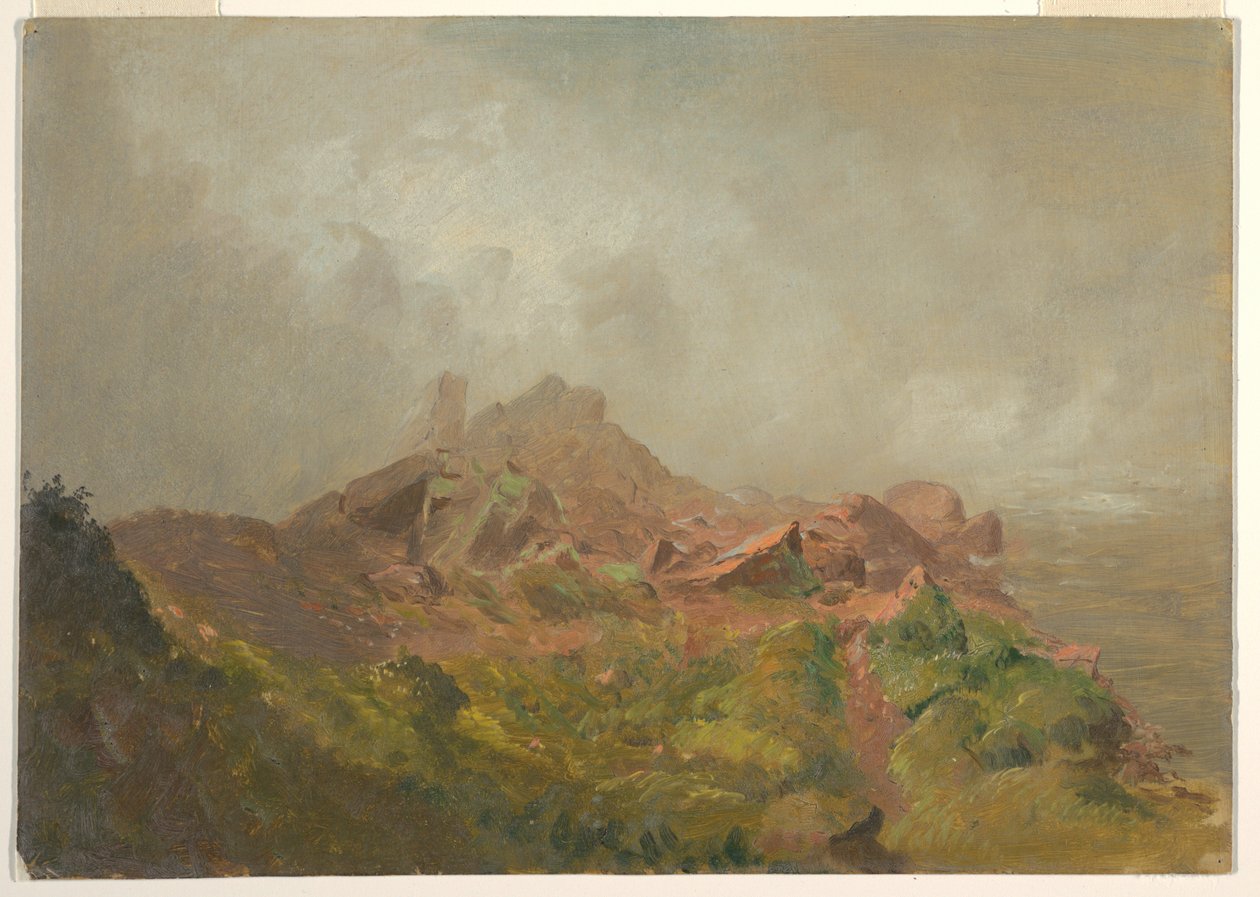 绘图，尼亚加拉美国瀑布底座，1856-1858 年 作者 弗雷德里克·埃德温·丘奇