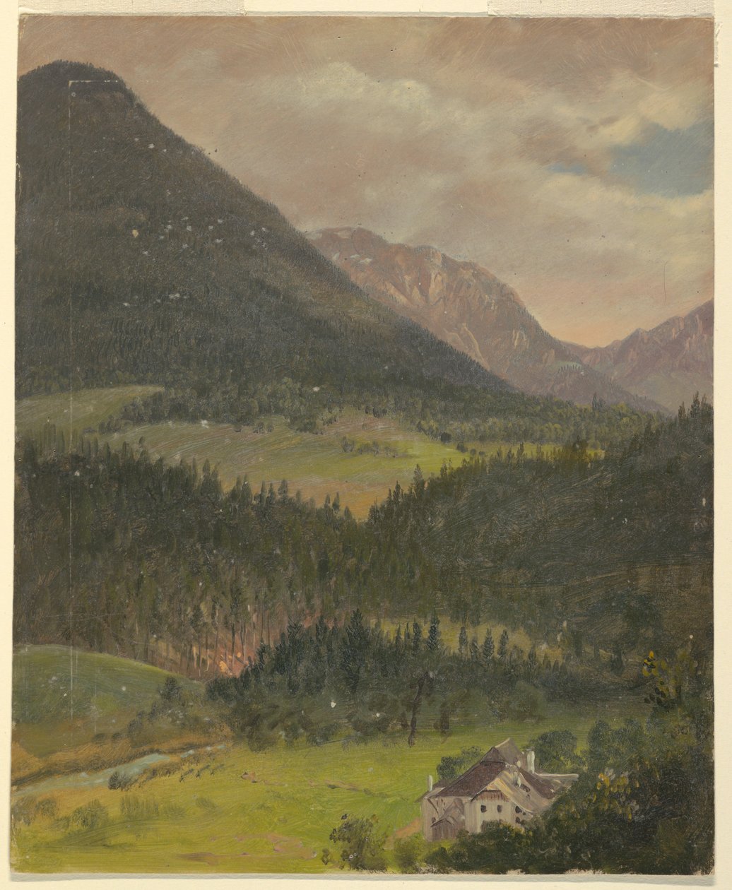素描，巴伐利亚阿尔卑斯山风景，1868 年 作者 弗雷德里克·埃德温·丘奇