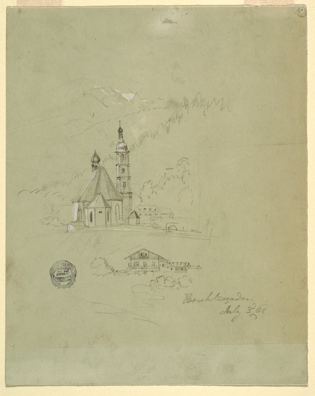 绘画，巴伐利亚贝希特斯加登，1868 年 7 月 3 日 作者 弗雷德里克·埃德温·丘奇