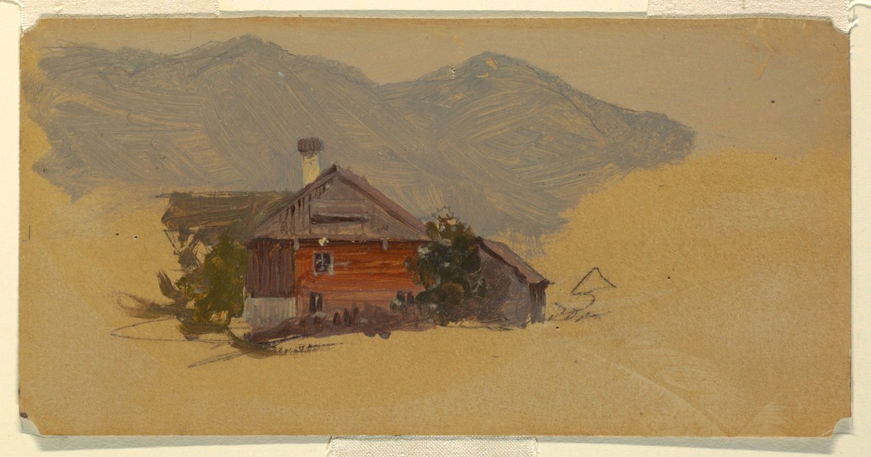 素描，贝希特斯加登，农民房，1868 年 作者 弗雷德里克·埃德温·丘奇
